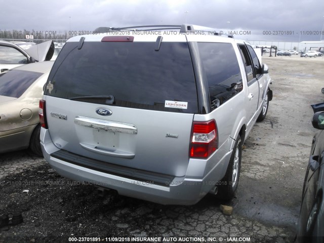 1FMJK1K55CEF15477 - 2012 FORD EXPEDITION EL LIMITED SILVER photo 4