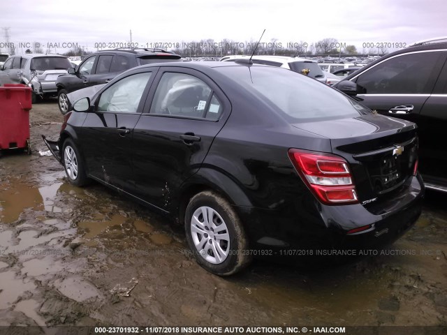 1G1JB5SH2H4156195 - 2017 CHEVROLET SONIC LS 黑色 照片 3