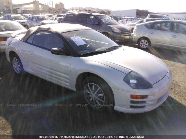 4A3AE45G41E110778 - 2001 MITSUBISHI ECLIPSE SPYDER GS WHITE photo 1