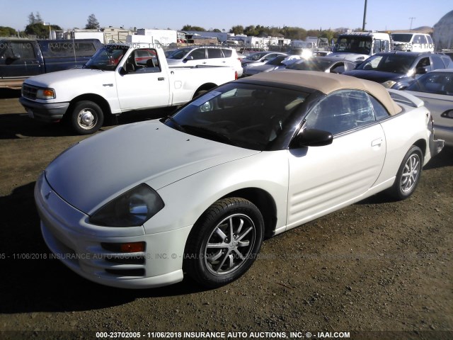 4A3AE45G41E110778 - 2001 MITSUBISHI ECLIPSE SPYDER GS WHITE photo 2