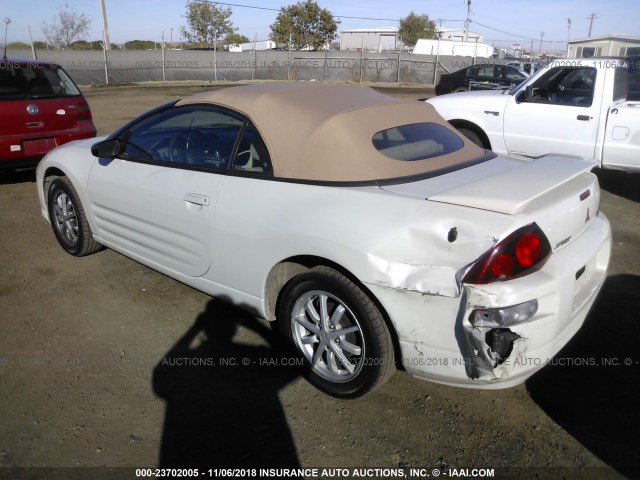 4A3AE45G41E110778 - 2001 MITSUBISHI ECLIPSE SPYDER GS WHITE photo 3