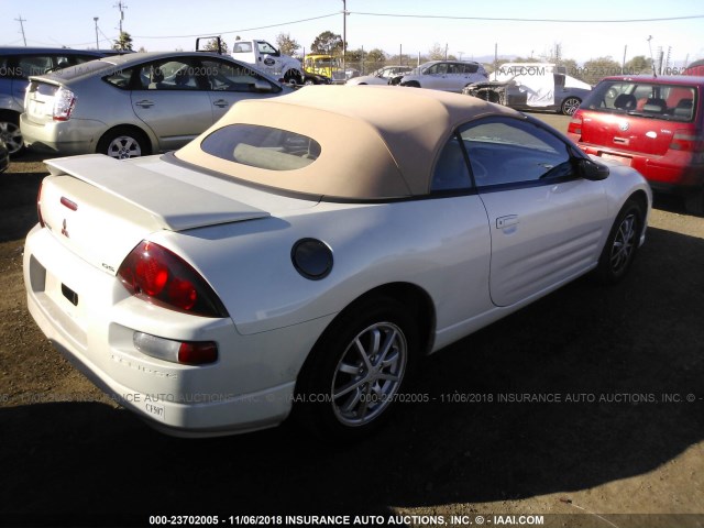 4A3AE45G41E110778 - 2001 MITSUBISHI ECLIPSE SPYDER GS WHITE photo 4