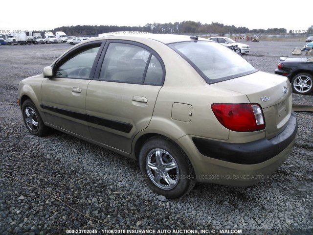 KNADE223X96444144 - 2009 KIA RIO LX/SX GOLD photo 3