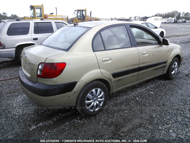 KNADE223X96444144 - 2009 KIA RIO LX/SX GOLD photo 4