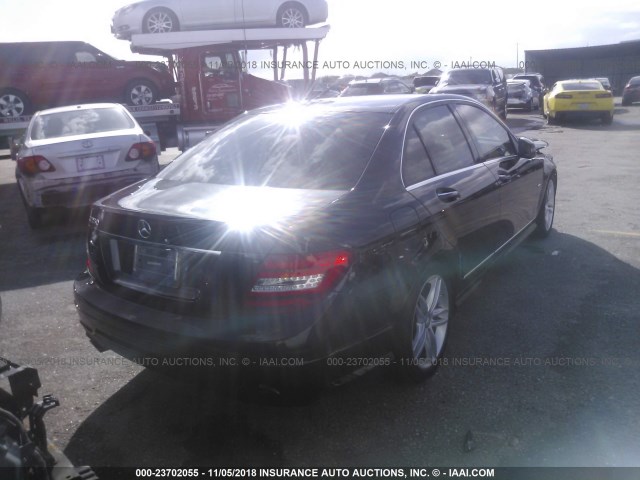 WDDGF4HB7CR221045 - 2012 MERCEDES-BENZ C 250 BLACK photo 4