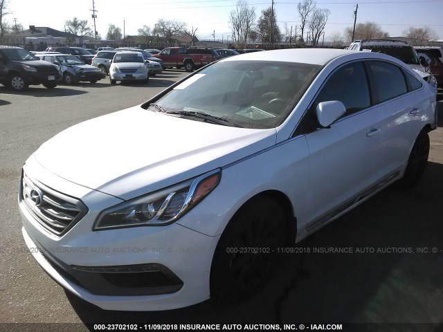 5NPE34AF4GH311922 - 2016 HYUNDAI SONATA SPORT/LIMITED WHITE photo 2