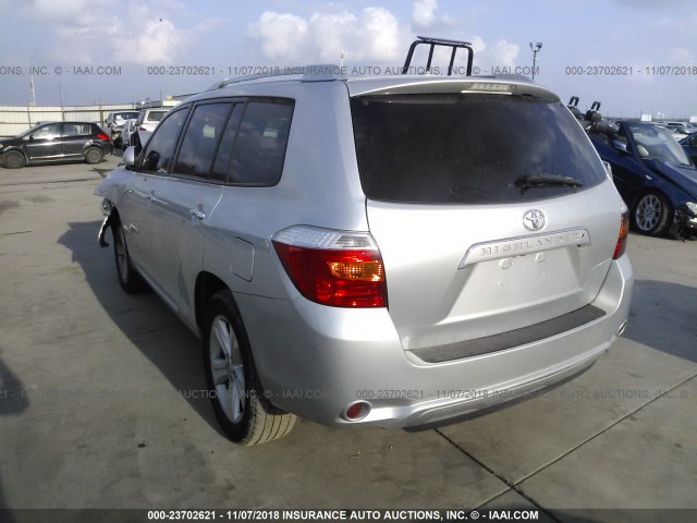 5TDYK3EH1AS018695 - 2010 TOYOTA HIGHLANDER LIMITED SILVER photo 3