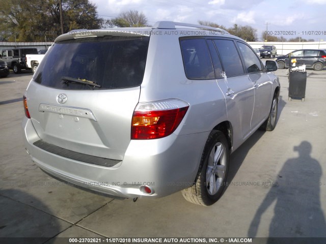 5TDYK3EH1AS018695 - 2010 TOYOTA HIGHLANDER LIMITED SILVER photo 4