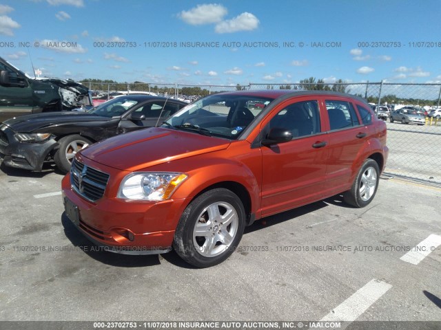 1B3HB48B57D215582 - 2007 DODGE CALIBER SXT ORANGE photo 2