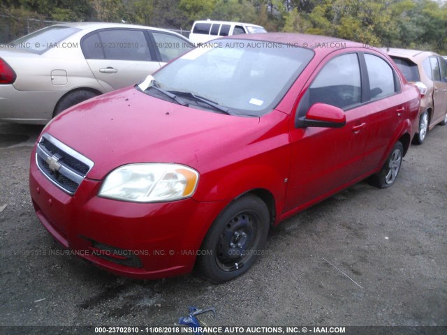 KL1TD56E69B331501 - 2009 CHEVROLET AVEO LS/LT Կարմիր լուսանկար 2
