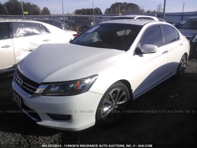 1HGCR2F55FA111259 - 2015 HONDA ACCORD SPORT WHITE photo 2