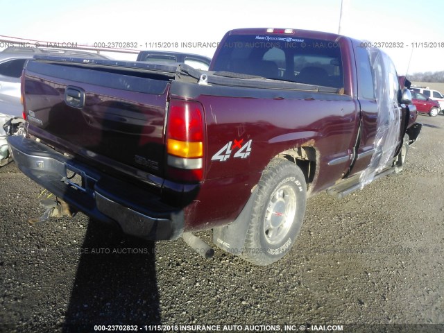 2GTEK19T511171917 - 2001 GMC NEW SIERRA K1500 MAROON photo 4