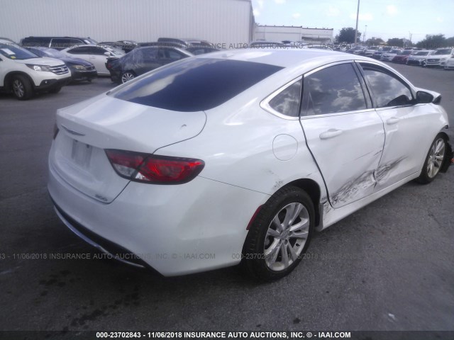 1C3CCCAB0GN137219 - 2016 CHRYSLER 200 LIMITED WHITE photo 4