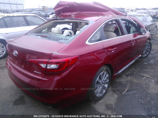 5NPE34AF9HH442040 - 2017 HYUNDAI SONATA SPORT/LIMITED RED photo 4