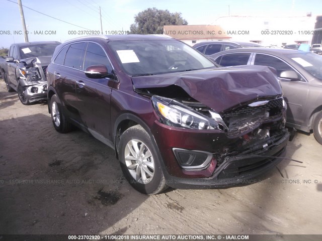 5XYPG4A3XGG120306 - 2016 KIA SORENTO LX/L MAROON photo 1