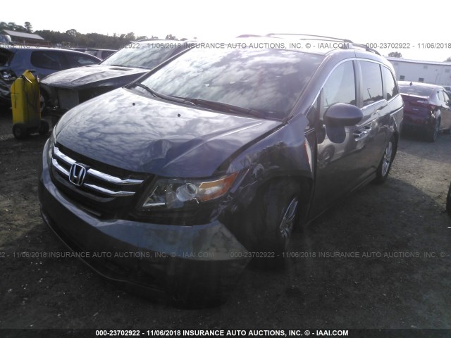 5FNRL5H65FB060421 - 2015 HONDA ODYSSEY EXL GRAY photo 2