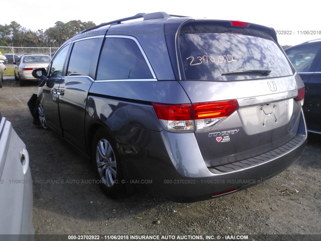 5FNRL5H65FB060421 - 2015 HONDA ODYSSEY EXL GRAY photo 3