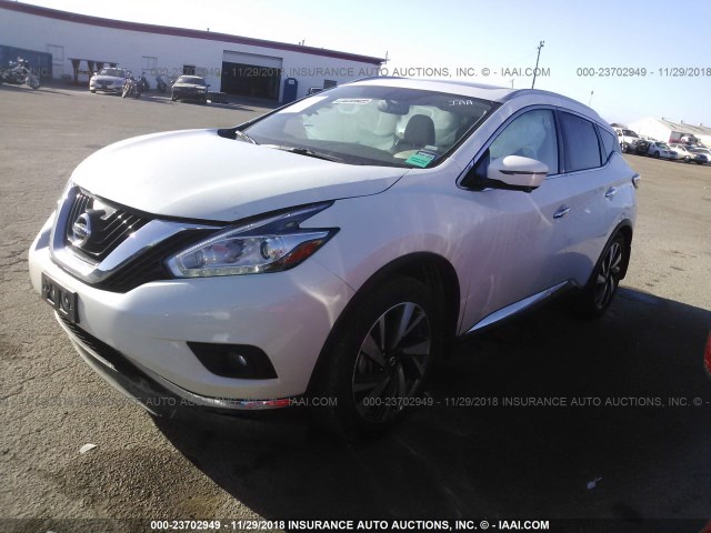 5N1AZ2MGXJN187471 - 2018 NISSAN MURANO S/SL/SV/PLATINUM WHITE photo 2