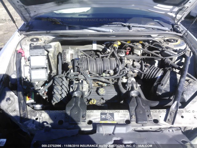 2G1WX15KX29157008 - 2002 CHEVROLET MONTE CARLO SS ვერცხლისფერი ფოტო 10