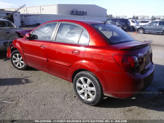 KNADH4A30B6711883 - 2011 KIA RIO LX/SX RED photo 3