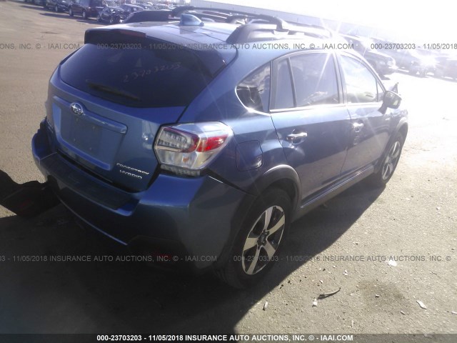 JF2GPBLC0GH223650 - 2016 SUBARU CROSSTREK 2.0I HYBRID TOURING BLUE photo 4