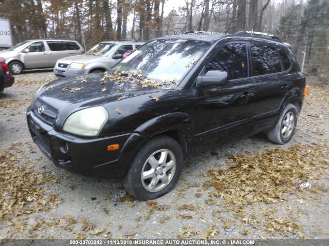 KM8JN12D85U054704 - 2005 HYUNDAI TUCSON GLS/LX BLACK photo 2