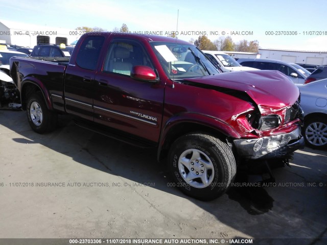 5TBBT4818YS068116 - 2000 TOYOTA TUNDRA ACCESS CAB LIMITED MAROON photo 1