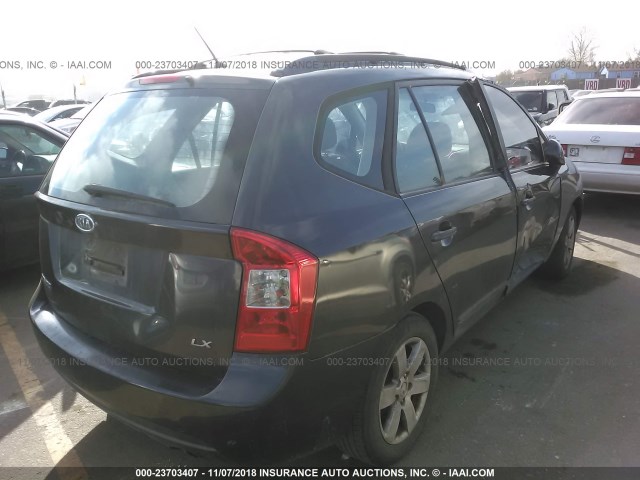 KNAFG525877061462 - 2007 KIA RONDO LX/EX GRAY photo 4