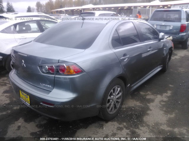 JA32U2FU8DU001672 - 2013 MITSUBISHI LANCER ES/ES SPORT GRAY photo 4