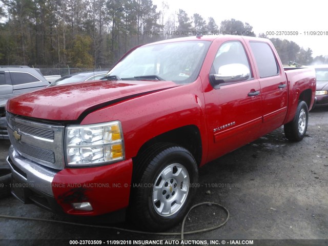 3GCRCSE04AG132291 - 2010 CHEVROLET SILVERADO C1500 LT RED photo 2