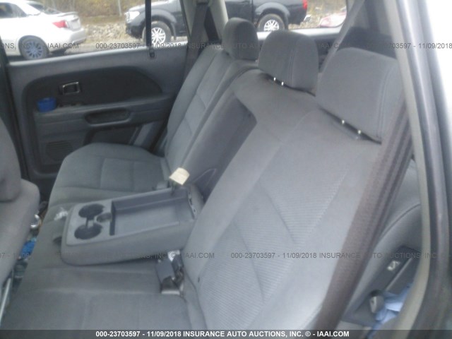 5FNYF18308B015505 - 2008 HONDA PILOT SE GRAY photo 8