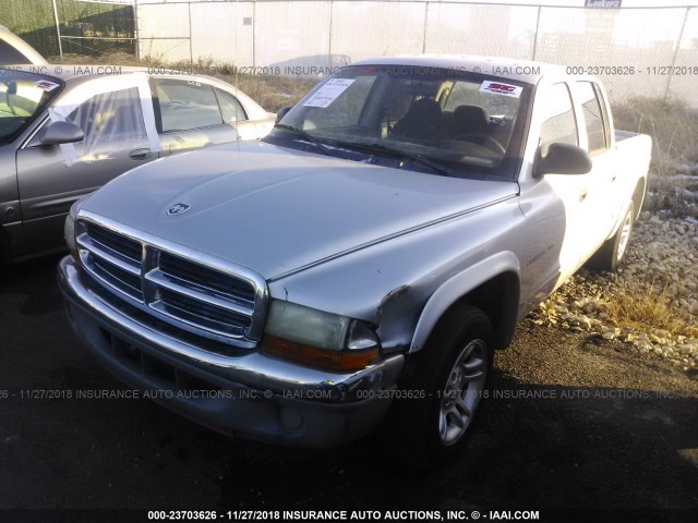 1B7HL48X92S507215 - 2002 DODGE DAKOTA SILVER photo 2