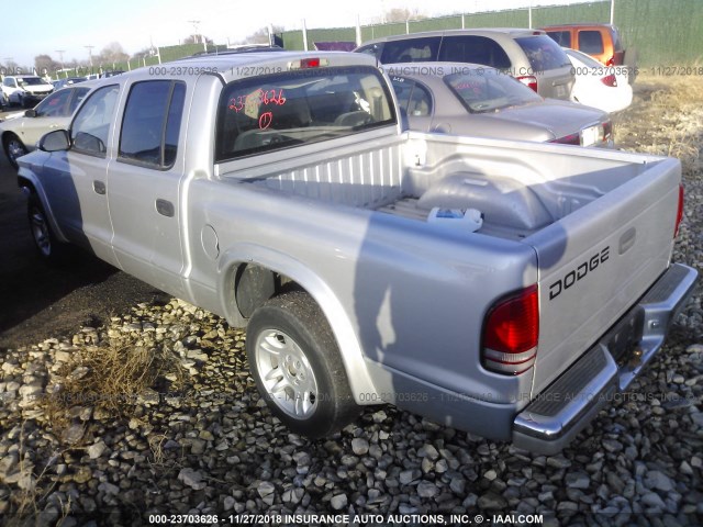 1B7HL48X92S507215 - 2002 DODGE DAKOTA SILVER photo 3