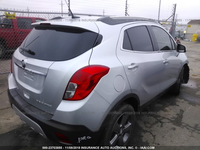 KL4CJCSB1EB673332 - 2014 BUICK ENCORE SILVER photo 4