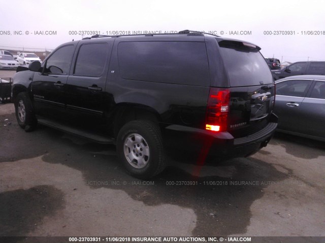 1GNUKJE30AR125427 - 2010 CHEVROLET SUBURBAN K1500 LT BLACK photo 3