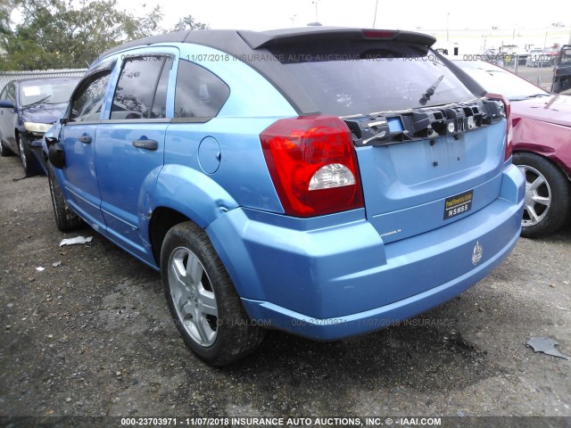 1B3HB48BX8D525227 - 2008 DODGE CALIBER SXT BLUE photo 3