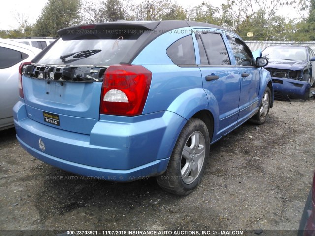 1B3HB48BX8D525227 - 2008 DODGE CALIBER SXT BLUE photo 4