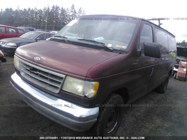 1FMEE11N2SHB40669 - 1995 FORD ECONOLINE E150 MAROON photo 2