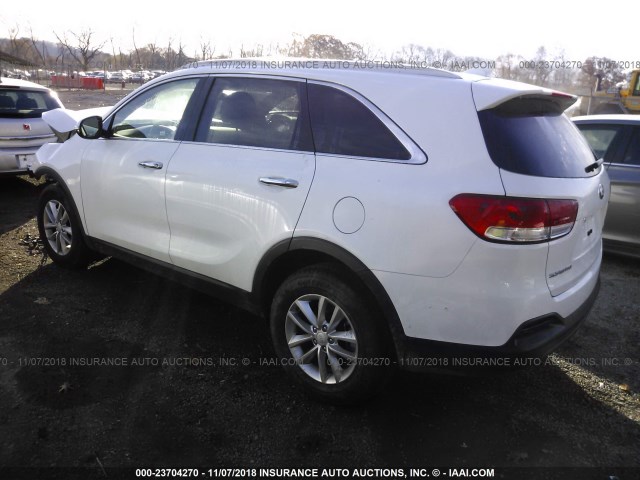 5XYPG4A34JG379087 - 2018 KIA SORENTO LX/L WHITE photo 3