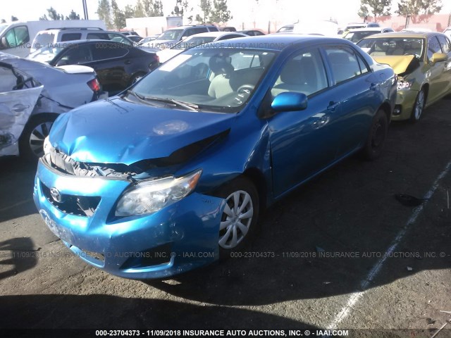 1NXBU40E79Z050041 - 2009 TOYOTA COROLLA S/LE/XLE BLUE photo 2