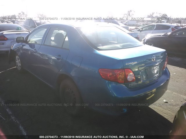 1NXBU40E79Z050041 - 2009 TOYOTA COROLLA S/LE/XLE BLUE photo 3