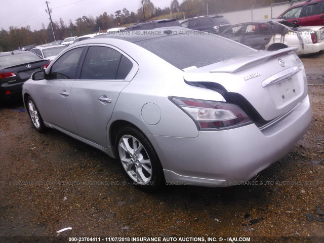 1N4AA5APXCC838846 - 2012 NISSAN MAXIMA S/SV SILVER photo 3