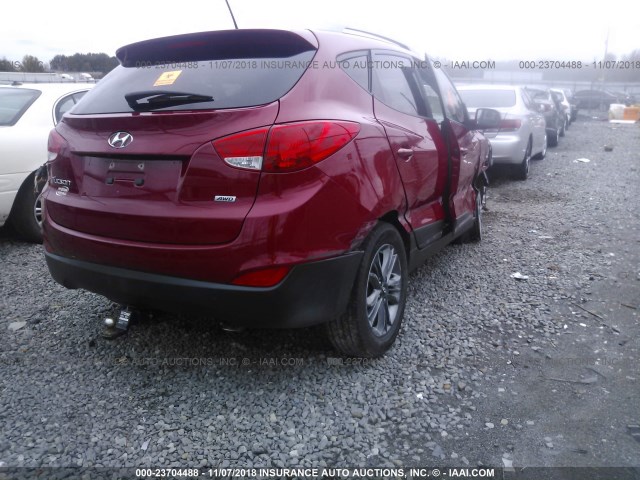 KM8JUCAG3FU102833 - 2015 HYUNDAI TUCSON LIMITED/SE RED photo 4