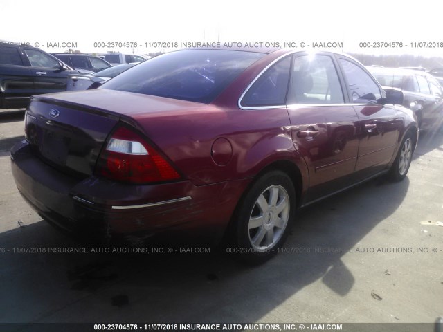 1FAFP23116G139159 - 2006 FORD FIVE HUNDRED SE RED photo 4