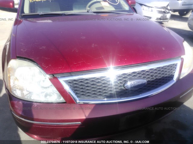 1FAFP23116G139159 - 2006 FORD FIVE HUNDRED SE RED photo 6