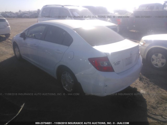 2HGFB2F6XCH518114 - 2012 HONDA CIVIC HF WHITE photo 3