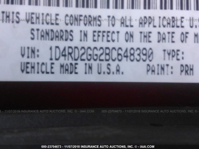 1D4RD2GG2BC648390 - 2011 DODGE DURANGO EXPRESS RED photo 9