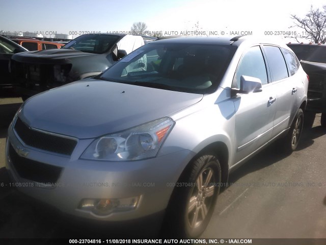 1GNKRGED2BJ123502 - 2011 CHEVROLET TRAVERSE LT SILVER photo 2