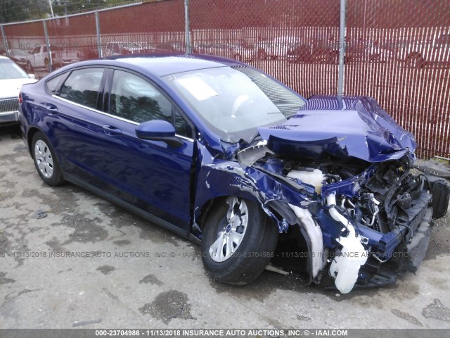 3FA6P0G73DR188601 - 2013 FORD FUSION S BLUE photo 1