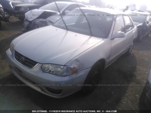 1NXBR12E71Z481643 - 2001 TOYOTA COROLLA CE/LE/S SILVER photo 2